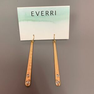 EVERRI gold tone diamond and rose gold stone drop earrings